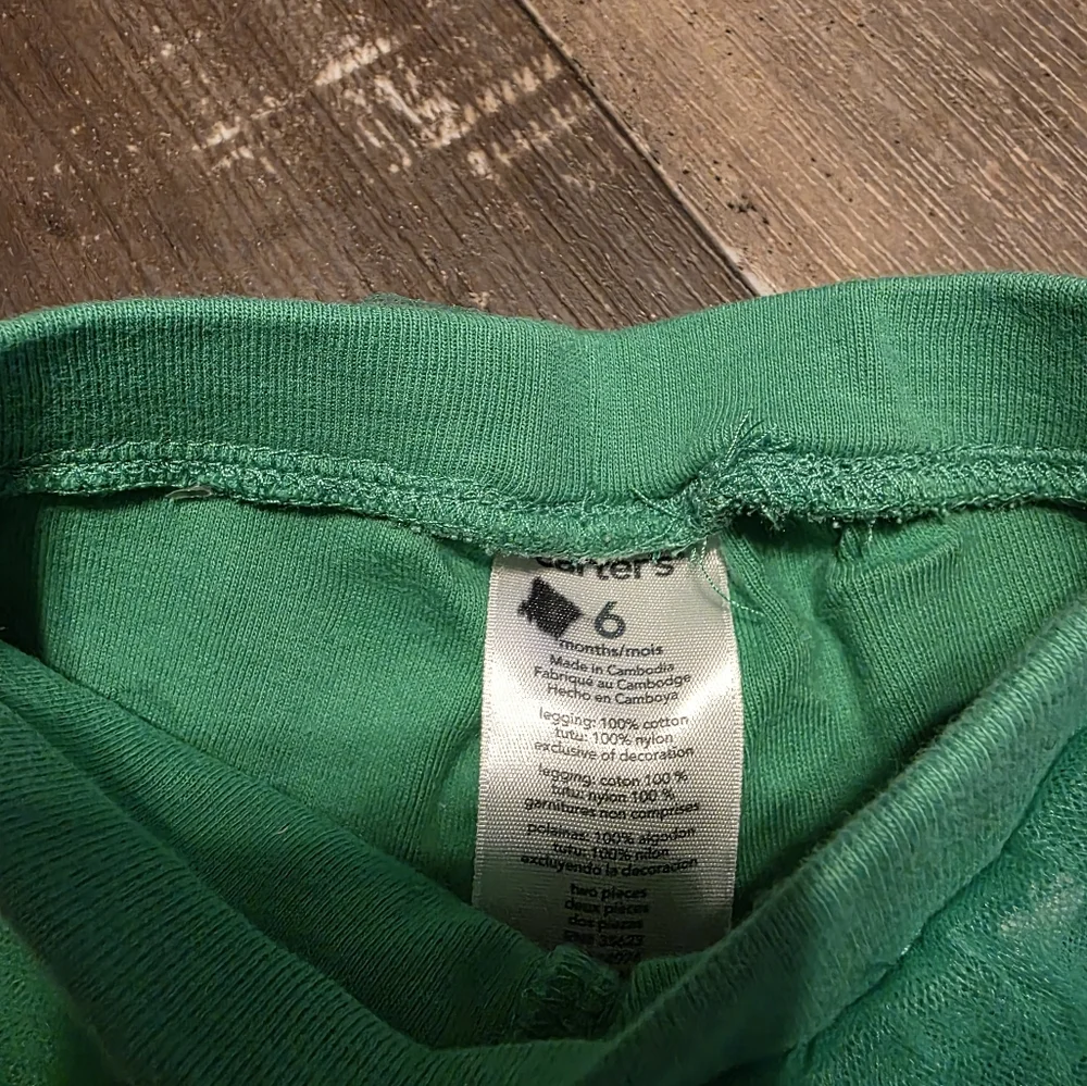 Carter's Green Leggings with White Floral Print